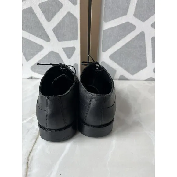 Zara Men Oxford Derby Lace Up Black Leather Dress Wingtip Shoes 40 Us 7
