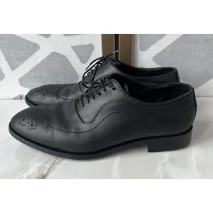Zara Men Oxford Derby Lace Up Black Leather Dress Wingtip Shoes 40 Us 7