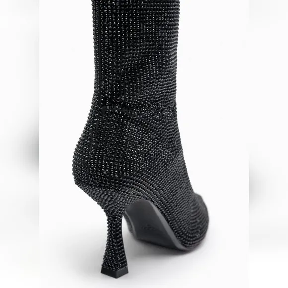 Zara RHINESTONE HIGH HEEL ANKLE BOOTS bloggers favorites
