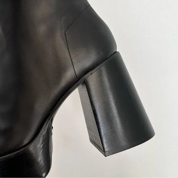 Zara Heeled Leather Boots New
