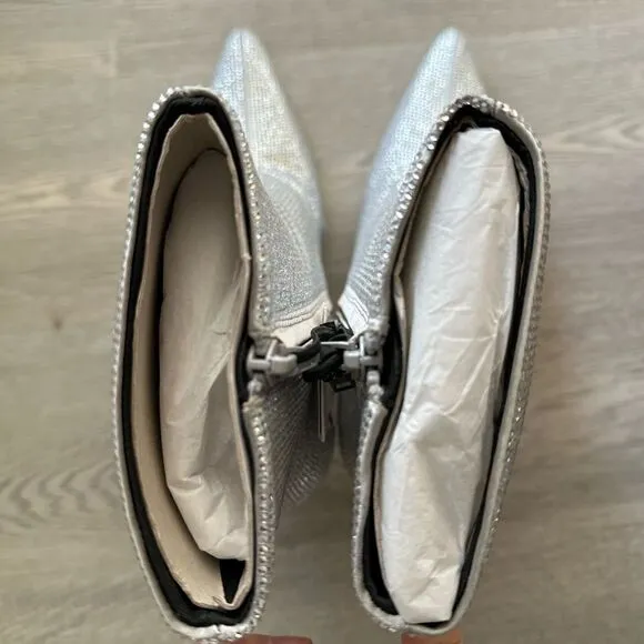 ZARA SPARKLY HIGH HEEL ANKLE BOOTS