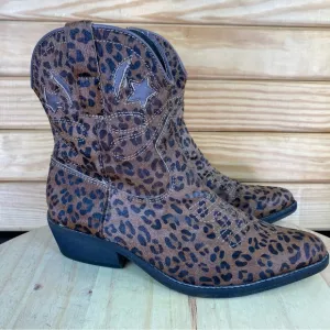 ZiGi NY &quot;She's an Animal&quot; moon &amp; stars Leather Booties Ankle Boot Western 6.5 US